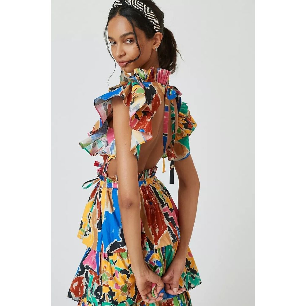 Anthropologie Love The Label Mix-Print Midi Dress - Picture 4 of 9